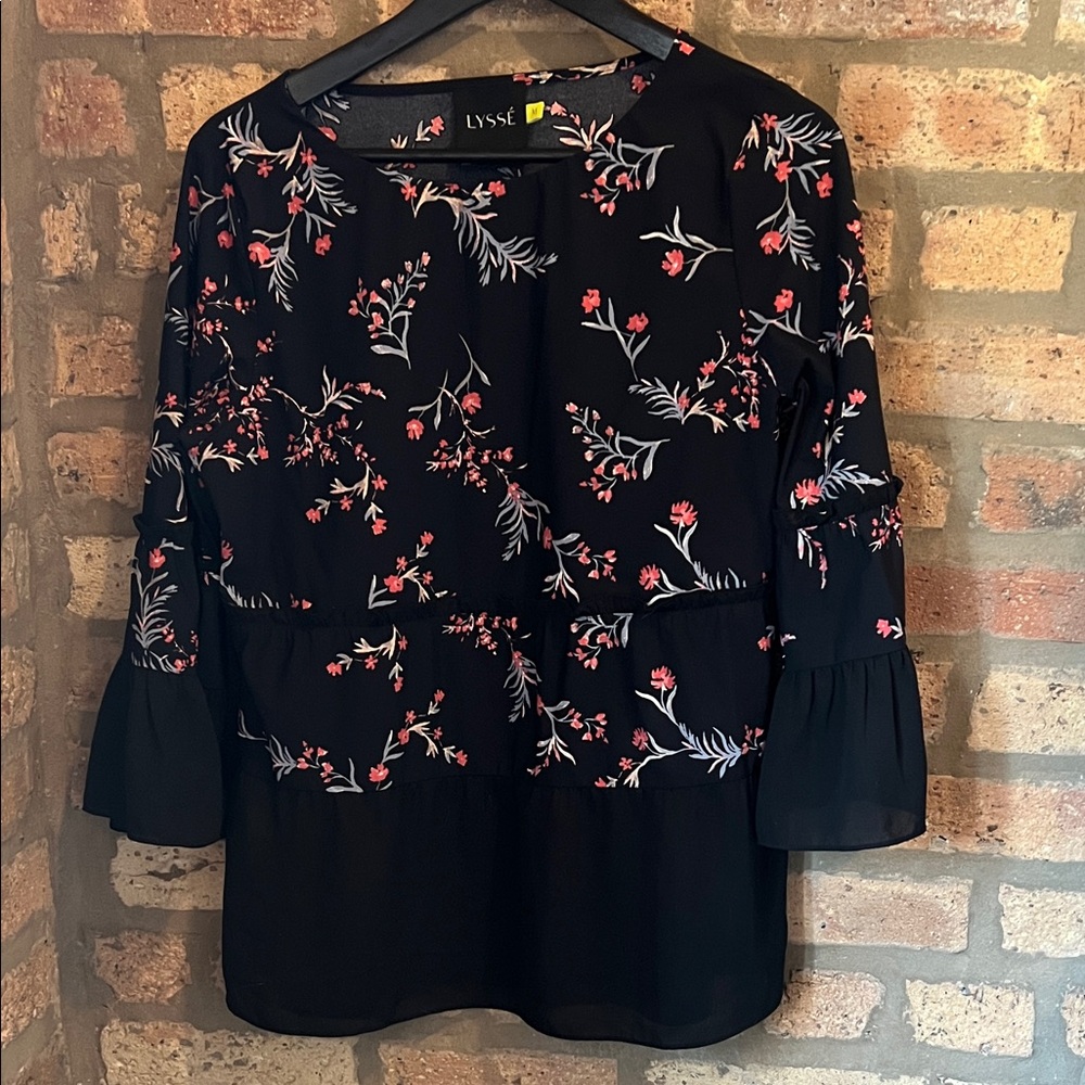 Lysse Black and Red Floral Blouse
